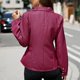 thumbnail image 4 of Chaquetas de oficina para mujer, estampado a cuadros, manga larga, cuello vuelto, elegante abrigo de traje para primavera y otoño, rojo L, 4 of 6