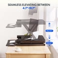 thumbnail image 2 of FLEXISPOT 27" Height Adjustable Stand Up Desk Converter - Smooth & Effortless Lift, Compatible with Dual Monitor Mount, Removable Keyboard Tray - Sit to Stand Riser, Black, 2 of 8