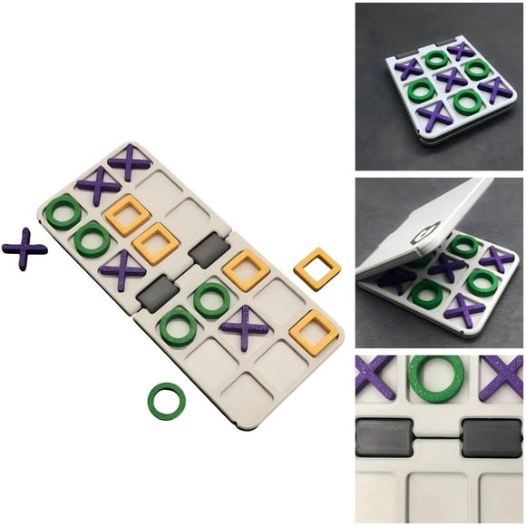 Pocket 3D Printed Tac Toe Game | Travel Friendly Strategy Toy For Kids & Adults | Unique Portable & Interactive Family Game For Indoor & Outdoor Entertainment
