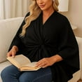 thumbnail image 4 of Women's Knit Shawl Wrap - Elegant Poncho Sweater Autumn, 4 of 8