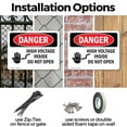 thumbnail image 3 of (2 Pack) High Voltage Inside Do Not Open OSHA Danger Sign 14 Inch X 10 Inch Indoor / Outdoor Rust-Free Aluminum Metal Signs for Workplace, Workshop, and Construction Site, Made in the USA, 3 of 8