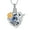 Gold/Blue, variant on Rose Flower Hummingbird Blue Stone Heart Urn Pendant Cremation Jewelry for Ashes Holder Human Pet Memory Necklace Women Men Memorial Jewelry