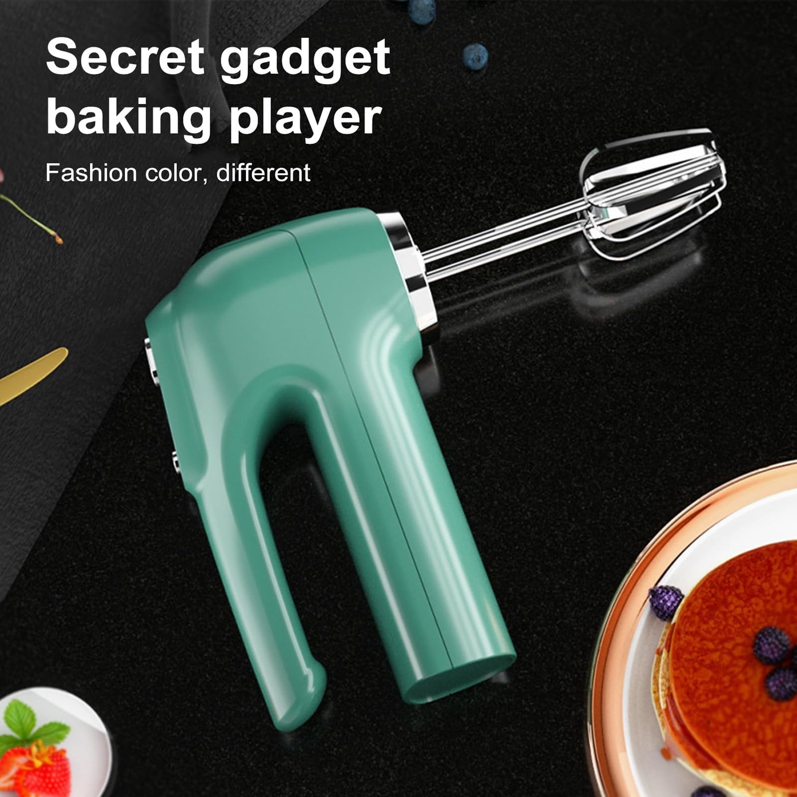 HAXMNOU Cordless Electric Hand Mixer USB Rechargeable Handheld Egg Beater Cordless Electric Whisk for Kitchen Baking Coffee Cream Mixing and Portable Blending Tasks