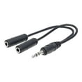thumbnail image 2 of Manhattan Stereo Y-adapter - Mini-phone For Audio Device - 6" - 1 X Mini-phone Male Stereo Audio - 2 X Mini-phone Female Stereo Audio - Black (393942), 2 of 6
