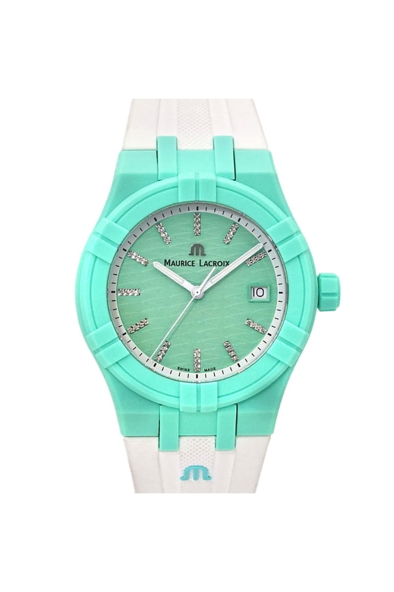 Pre-Owned Maurice Lacroix Aikon Tide AI2008 Men's Quartz Watch with Date, Green