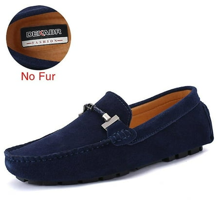 

Handmade Men Loafers Luxury Genuine Leather Casual Shoes Comfortable Soft Driving Shoes Warm Fur Plus Office Moccasins
