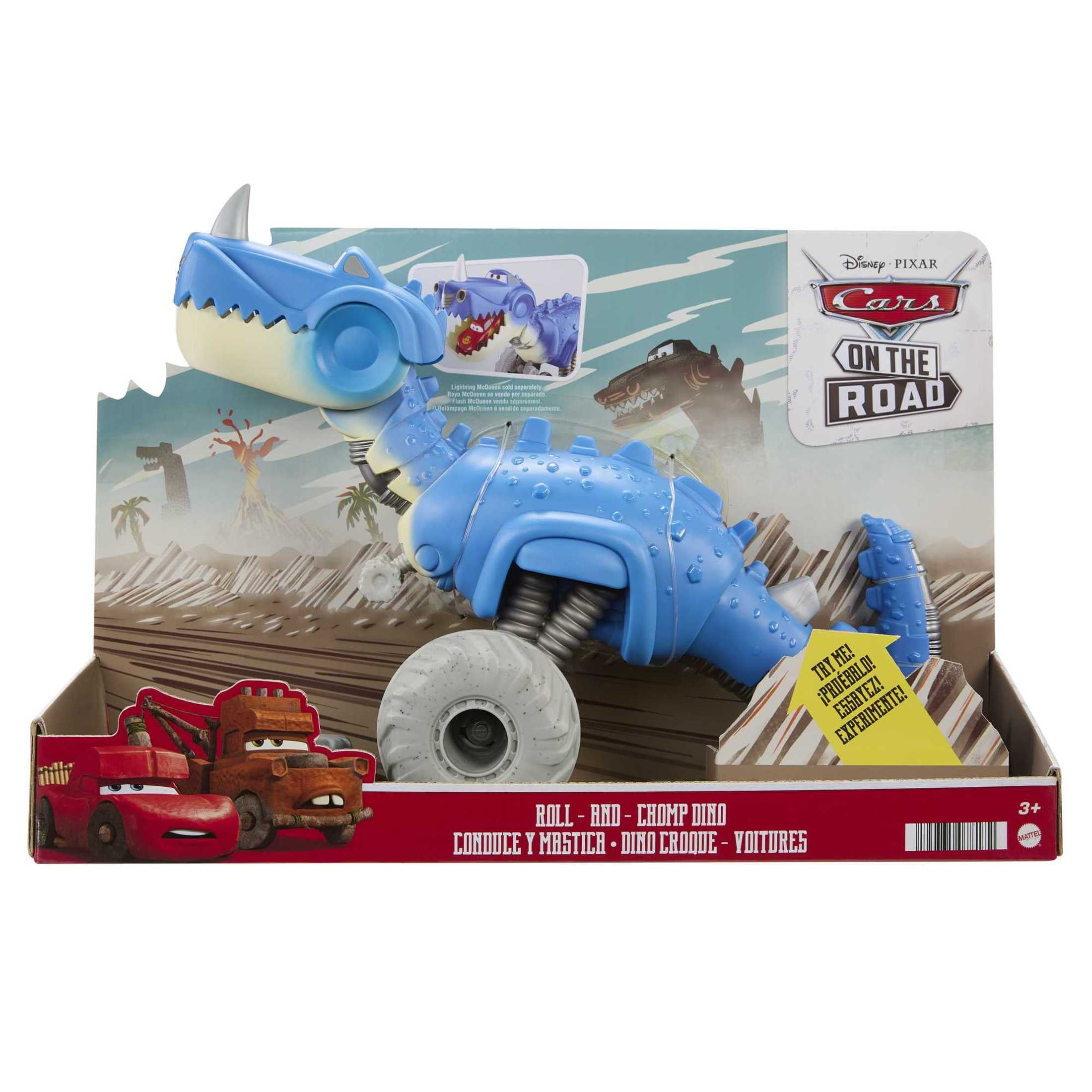 Disney Pixar Cars On the Road Roll-and-Chomp Dino Toy Vehicle that Eats Cars
