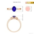 thumbnail image 4 of ANGARA Natural Oval Tanzanite Split Shank Ring with Trio Diamonds in 14K Rose Gold for Women (Size-7x5mm) | December Birthstone, Birthday, Anniversary, Jewelry Gift for Women | Natural Tanzanite Ring, 4 of 9