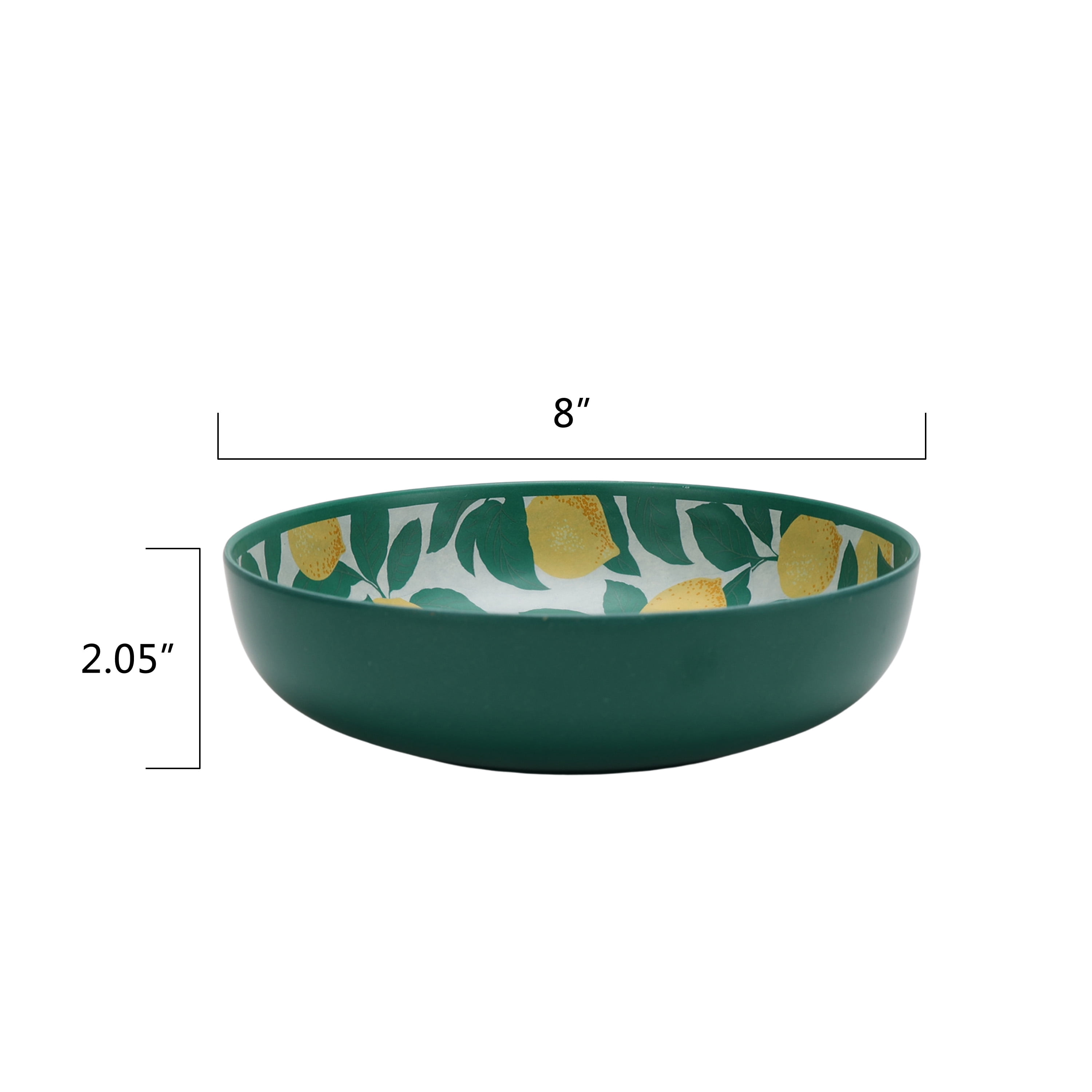 Mainstays by Becky G. & Alejandra Bamboo Melamine Dinner Bowl, Lemon & Green