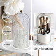 thumbnail image 3 of Makeup Brush Holder with Lid, 360 Rotating Transparent Cosmetic Tools Organizer for Vanity, Waterproof and Dustproof Makeup Brushes Storage, 3 of 6