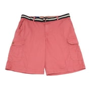 IZOD Mens Size 34 Belted Saltwater Cargo Short, Saltwater Red