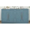 thumbnail image 2 of Functional Antique Blue Sideboard With Materials And Storage 4-door Buffet Cabinet, Blue, Adjustable Shelves, Silver Handles For Space Living Room & Kitchen, 2 of 7