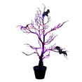 thumbnail image 3 of Nearly Natural Pre-Lit Bats Artificial Halloween Twig Potted Tree with Bats - 2' - Orange and Purple, 3 of 9