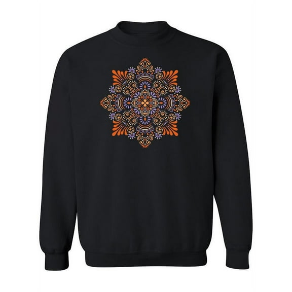 Mandala Orange Flower Sweathisrt Sweatshirt Women -Image by Shutterstock, Female x-Large