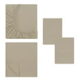 thumbnail image 5 of Modern Threads 4-Piece Solid Taupe Microfiber Bed Sheet Set, Full, 5 of 12