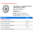 thumbnail image 2 of Camshaft Gear - Compatible with 1975 - 1984 Volkswagen Rabbit 1976 1977 1978 1979 1980 1981 1982 1983, 2 of 3