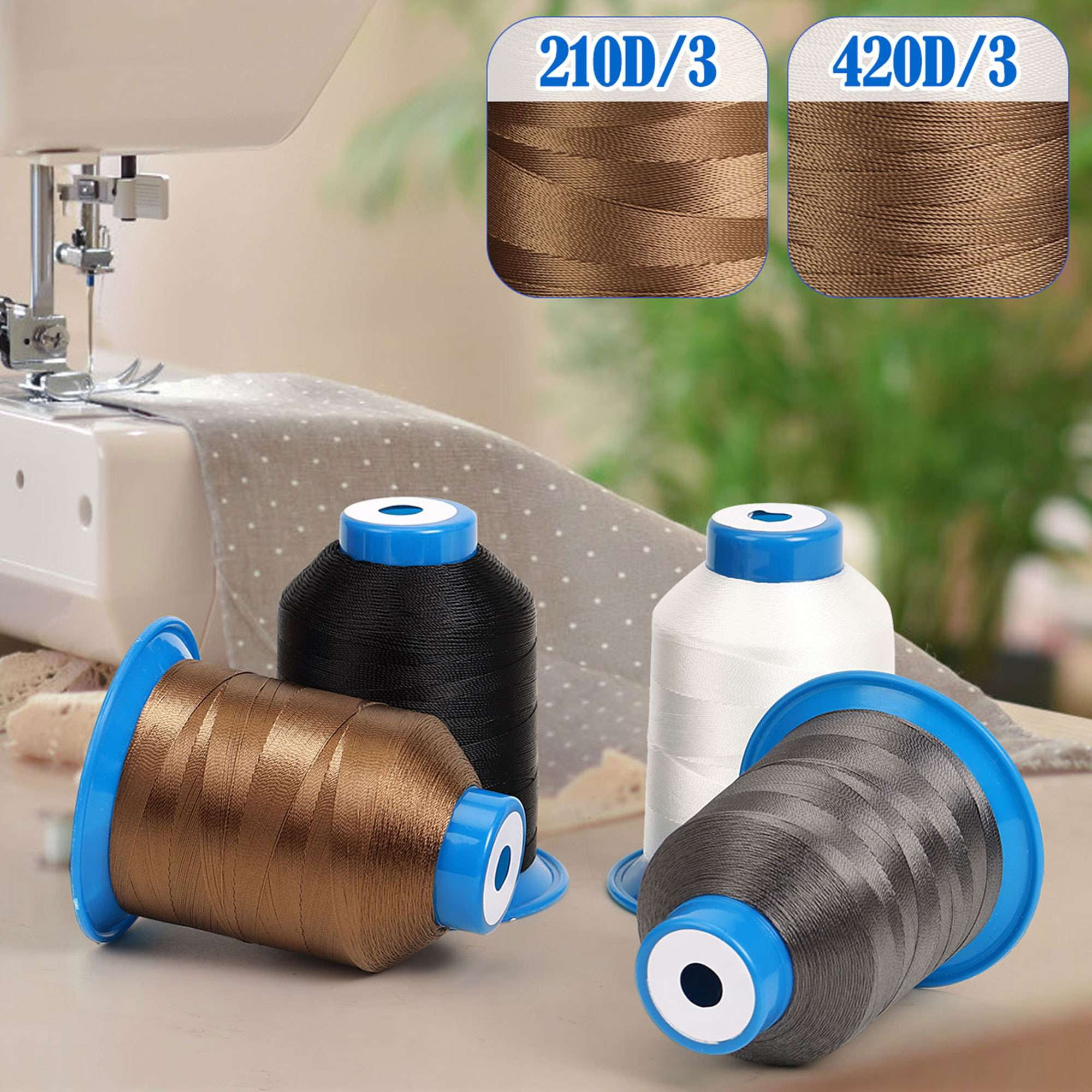 Deago Sewing Thread-4 Spools of Polyester Thread for Sewing Machine, Hand Stitching & Quilting-700 yds Each in 4 Colors