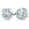 thumbnail image 2 of 18k White Gold Round Moissanite Stud Earrings (6ct TGW, 9.5mm, J-K)&nbsp;4-Prong Set, Screw-Back by Diamond Wish, 2 of 3