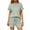 Green, variant on Matching Set Summer 2 Piece Short Sleeves Crew Neck Breathable Pajama Set with Pocket Ruffle Loungewear Classic Sleepwear