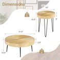 thumbnail image 3 of Costway Table Basse Ronde Style Ferme, Ensemble de 2 Tables d'Appoint, Fini Naturel pour Salon, 3 of 10