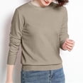thumbnail image 5 of Giftesty Womens Shirts Clearance Fashion Round Neck Bottoming Shirts Women's Long Sleeve Loose Solid Color Blouse, 5 of 5