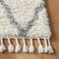 thumbnail image 3 of SAFAVIEH Moroccan Tassel Tangier Geometric Shag Runner Rug, Ivory/Light Grey, 2'2" x 8', 3 of 7