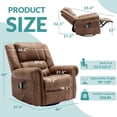 thumbnail image 4 of MEETWARM Massage Swivel Rocker Recliner with Heat and Vibration, Manual Glider Rocking Recliner Chair, 360Swivel Lounge Reclining Chair with Remote Control/USB Ports for Living Room(Brown), 4 of 7
