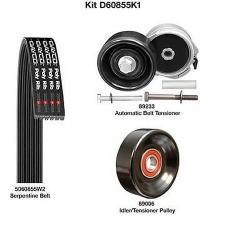 Dayco D60855K1 - Serpentine Belt Drive Component Kit Fits select: 1998-2007 FORD TAURUS  2004-2006 FORD RANGER