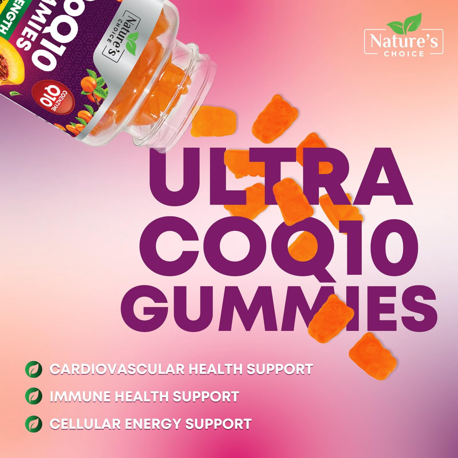 CoQ10 Gummies for Adults 100mg - 3X Strength, High Absorption, Antioxidant Supplement for Heart Health Support & Energy Production, Ultra Coenzyme Q10 Vitamins, Coq 10 Supplements - 120 CoQ10 Gummies