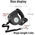 thumbnail image 2 of Dog Retractable Leashes with Flashlight and Waste Bag Dispenser 3 in 1 Automatic 15ft Dog Walking Leash - black, 2 of 5