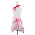thumbnail image 3 of Contemporary Home Living Sip Sip Hooray Cotton Kitchen Apron with Pockets - 40" - White and Pink, 3 of 8
