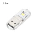 thumbnail image 3 of Uxcell Portable USB Plugin 2 Beads LED Night Light Lamp Stick, White 6 Pack, 3 of 5