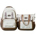 thumbnail image 1 of Conjunto de 2 piezas de bolsa escolar y bolsa de tutorial para niñas con contraste de color Marrón Sin género, 1 of 1