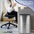 thumbnail image 5 of Alpine Industries Commercial Indoor Three-Stream Recycling Station 10.5 Gallon Stainless Steel, 5 of 8