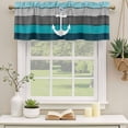 thumbnail image 2 of Teal Blue Anchor Coastal Curtain Valances for Windows, Kitchen Valance Window Treatments Panel 2 Pack, Nautical Vintage Art Wooden Grey Rod Pocket Short Curtains for Bathroom Bedroom 60 x 18 Inch, 2 of 8