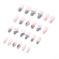 thumbnail image 5 of Punta francesa para uñas largas, 24 piezas de uñas postizas de ataúd, cobertura completa, pegamento para uñas, 5 of 5