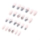 thumbnail image 5 of Punta francesa para uñas largas, 24 piezas de uñas postizas de ataúd, cobertura completa, pegamento para uñas, 5 of 5