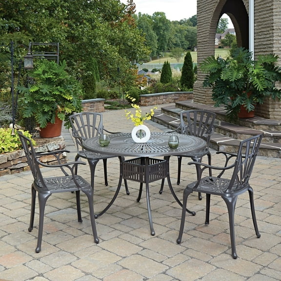 Homestyles Grenada Khaki Gray 5 Piece Outdoor Dining Set