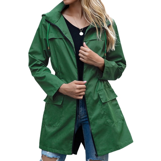 Chaqueta ligera impermeable para mujer, gabardina para exteriores con capucha, cortavientos ligero y resistente al viento.