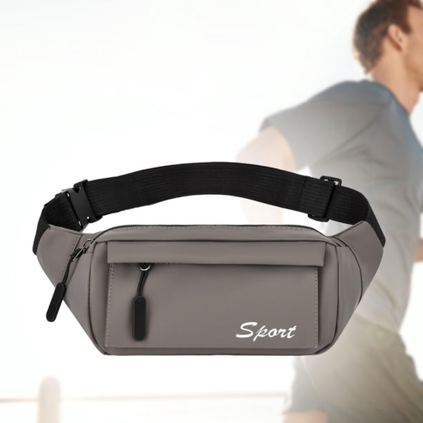 Fanny Pack Monedero Viaje Elegante Bolsa de Pecho para Ciclismo Camping Entrenamiento Gimnasio Senderismo Gris claro