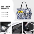 thumbnail image 3 of Women'S Large Capacity Beach Bag Travel Bag 17.7×15in Waterproof And Durable Portable Can Be Used For Daily Play Travel Shopping Gym Zebra Print Style Steelblue_1, 3 of 7