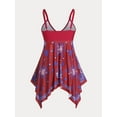thumbnail image 5 of Rosegal Women's Plus Size & Curve Paisley Print Cinched Padded Handkerchief Modest Tankini Swimsuit, 5 of 5