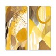 thumbnail image 2 of Designart "Retro Mustard Dreams Watercolor VII" Modern Midcentury Wall Art Set Of 2 - Mid-Century Yellow Canvas Set For Living Room Decor, 2 of 6