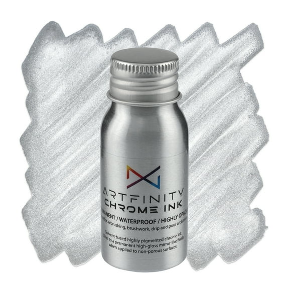 Artfinity Rich MetAllic Marker Ink - Professional MetAllic Marker Ink Bottles for Artists, Drawing, CAlligraphy, & More! - [Chrome - 30mL Bottle]