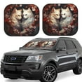 thumbnail image 6 of Kdxio Flower Cat Couple Print 2-Piece Sun Shade Front Windshield - Foldable Car Front Window Sunshades for Most Sedans SUV Truck, 6 of 6