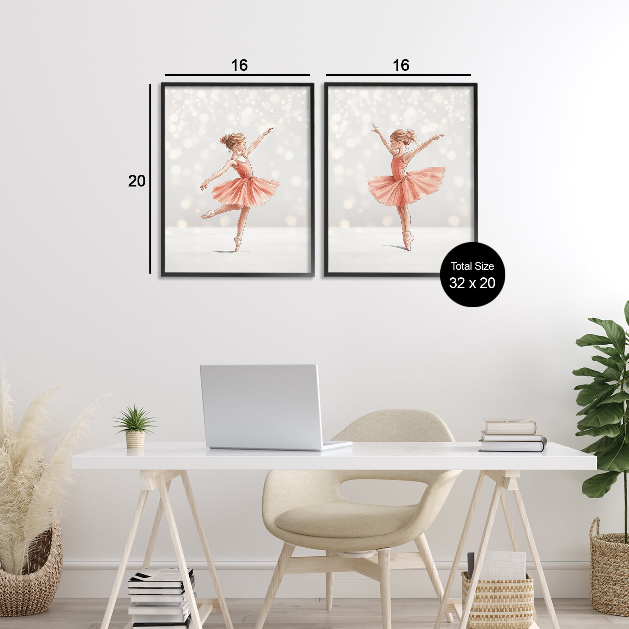 Stupell Industries Dancers In The Light 2 Piece Black Framed Giclee Art Set, design by Christine Simpson Art