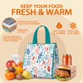 thumbnail image 5 of Pioneer Flower Floral Print Pattern Insulated Lunch Bag for Women & Adults,Large Portable Soft Cooler Lunch Bag,Thermal Food Storage Tote with Pearl Cotton,8.66L,8.75x5.75x9.5 Inch, 5 of 6