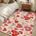 thumbnail image 4 of 3'x5' Rug for Living Room Bedroom, Valentine's Day Washable Area Rugs Non-Slip Carpet Mats, Watercolor Love Heart Romantic Me You Beige Indoor Low Pile Area Rug Runner for Kitchen, Mudroom, 4 of 8