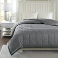thumbnail image 2 of Madison Park Windom Microfiber Down Alternative Stain Resistant Blanket, King, Charcoal, 2 of 4