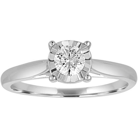 Forever Bride 1/2 Carat T.W. Diamond 10kt White Gold Miracle Plate Solitaire Engagement (Best Engagement Ring Designs 2019)